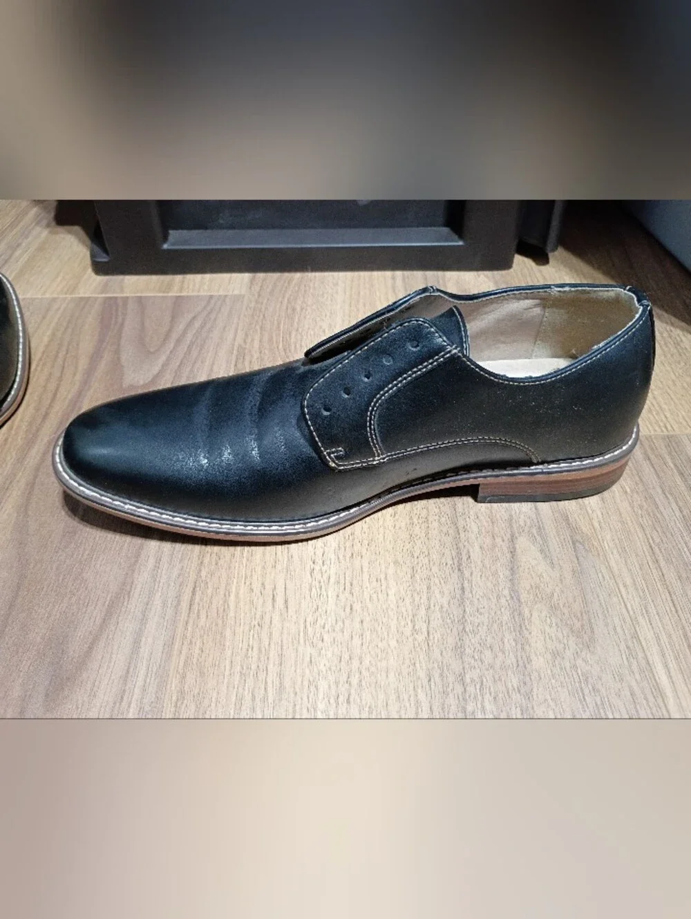 Men's Black Slip-On Dress Shoes